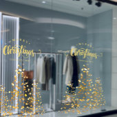 Sprankelende gouden kerstbomen Zakelijke vakantie Raamsticker