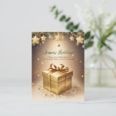  sprankelende gouden kerstcadeau zaken feestdagenkaart (Staand voorkant)