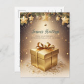  sprankelende gouden kerstcadeau zaken feestdagenkaart (Voorkant / Achterkant)