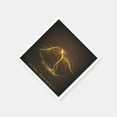Sprankelende gouden kerstklokken papieren servette servet (Hoek)