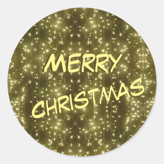 Sprankelende gouden lichten kerstmis. Stickers (Voorkant)
