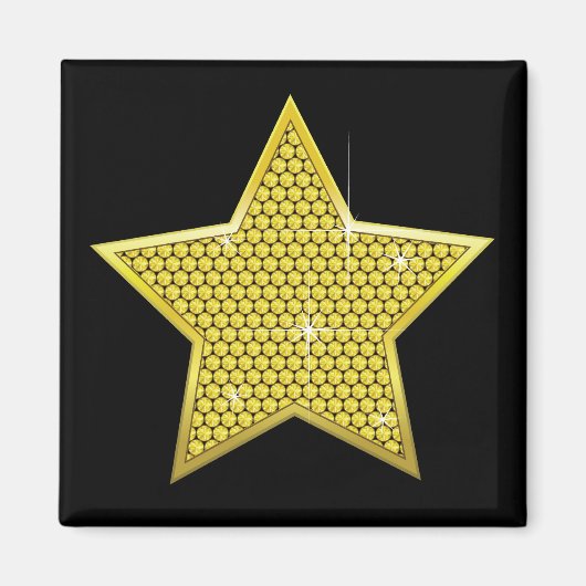 Sprankelende gouden ster magneet (Voorkant)
