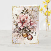 Sprankelende gouden zegeningen kaart (Gele Bloem)