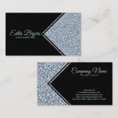 Sprankelende Grijze Diamanten Glitter Visitekaartje (Voorkant / Achterkant)