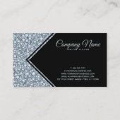 Sprankelende Grijze Diamanten Glitter Visitekaartje (Achterkant)