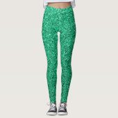 Sprankelende groene glitter Leggings (Voorkant)