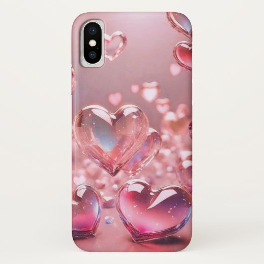Sprankelende harten: Crystal iPhone Case (Achterkant)