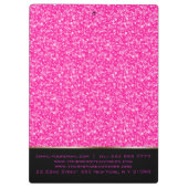 Sprankelende hete roze en witte glitter klembord (Achterkant)