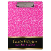 Sprankelende hete roze en witte glitter klembord (Voorkant)