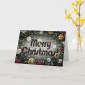 Sprankelende kerst kaart (Gele Bloem)