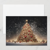 Sprankelende kerstboom 3 feestdagenkaart (Voorkant / Achterkant)