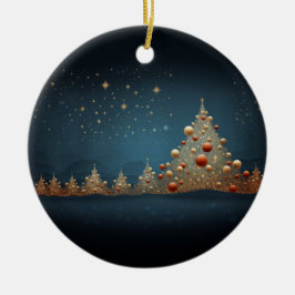 Sprankelende kerstboom 5 keramisch ornament