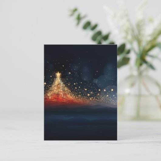 Sprankelende kerstboom 7 briefkaart (Staand voorkant)
