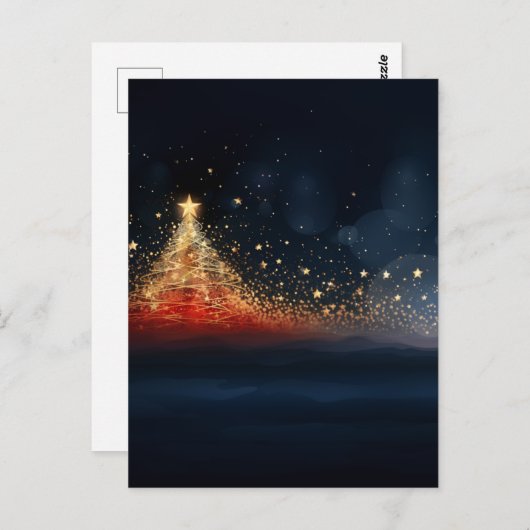Sprankelende kerstboom 7 briefkaart (Voorkant / Achterkant)