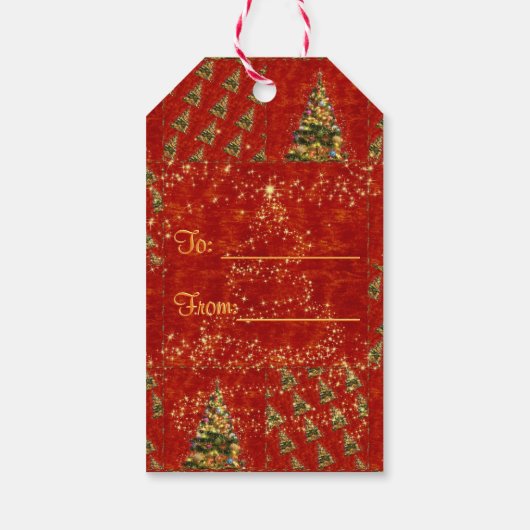 Sprankelende kerstboom cadeau Labels Cadeaulabel (Achterkant)