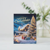 Sprankelende kerstboom lekkernijen briefkaart (Staand voorkant)