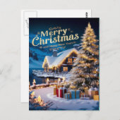 Sprankelende kerstboom lekkernijen briefkaart (Voorkant / Achterkant)