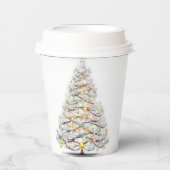 sprankelende kerstboom papieren bekers (Voorkant)