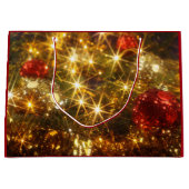 Sprankelende kerstcadeauzak groot large cadeautasje (Voorkant)