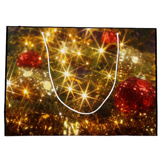 Sprankelende kerstcadeauzak groot large cadeautasje (Achterkant)
