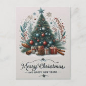 Sprankelende kerstwensen briefkaart (Voorkant)