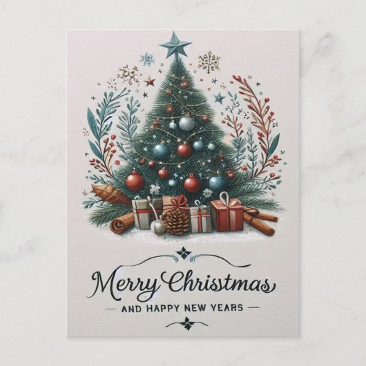 Sprankelende kerstwensen briefkaart (Voorkant)