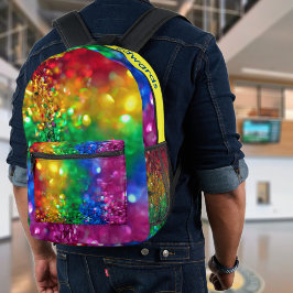 Sprankelende Kleur Burst Rainbow Sequin  Bedrukte Rugzak