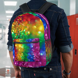 Sprankelende Kleur Burst Rainbow Sequin  Bedrukte Rugzak