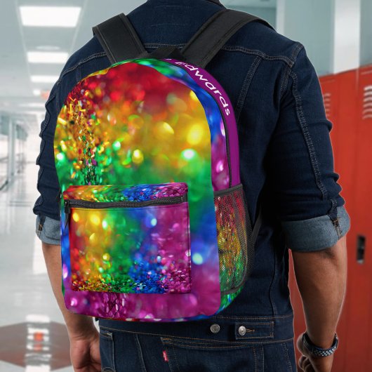 Sprankelende Kleur Burst Rainbow Sequin  Bedrukte Rugzak