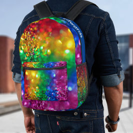 Sprankelende Kleur Burst Rainbow Sequin  Bedrukte Rugzak