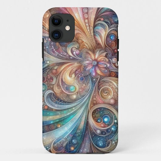 Sprankelende Kleurrijke Abstracte Art Nouveau Case-Mate iPhone Case (Achterkant)