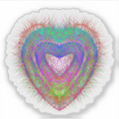 Sprankelende kleurrijke neon hart boho graphic sticker (Voorkant)