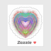 Sprankelende kleurrijke neon hart boho graphic sticker (Vel)