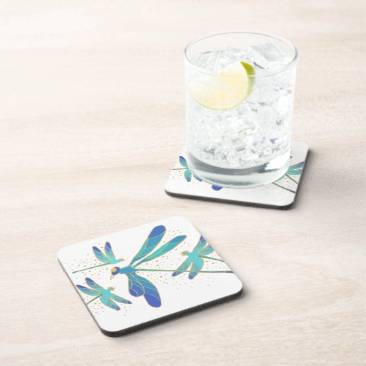 Sprankelende libellen bier onderzetter (Rechterzijde)