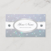 Sprankelende Lichtblauwe Parel Glitter Lichtgevend Visitekaartje (Voorkant)