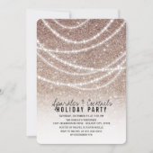 Sprankelende Lichten Chique Glitter Vakantie Feest Kaart (Voorkant)