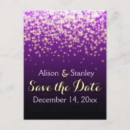 Sprankelende lichten in de hemel bruiloft Save the Aankondigingskaart