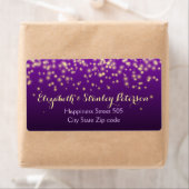 Sprankelende lichten in de lucht paarse bruiloft etiket (Insitu)