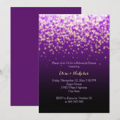 Sprankelende lichten paarse bruiloft repetitie din kaart (Voorkant / Achterkant)