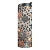 Sprankelende luipaardprint thermosbeker (Gedraaid links)