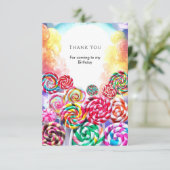 Sprankelende Magische Candyland Verjaardag Bedankkaart (Staand voorkant)