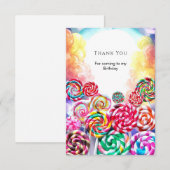 Sprankelende Magische Candyland Verjaardag Bedankkaart (Voorkant / Achterkant)