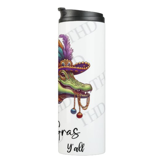 Sprankelende Mardi Gras Magic: aangepaste thermisc Thermosbeker (Geroteerd rechts)