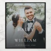 Sprankelende minimalistische script typografie bru wijn etiket (Enkel label)