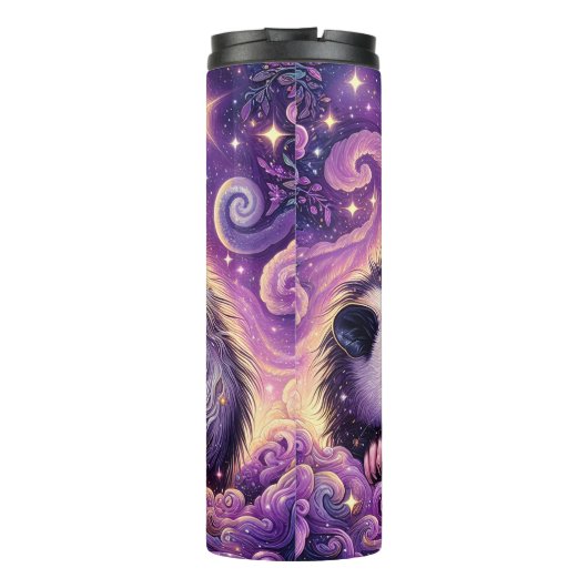 Sprankelende opossum in een Paarse droom Thermosbeker (Achterkant)