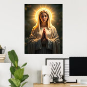 Sprankelende oprechtheid: Maagd Maria Gebed Poster (Thuiskantoor)