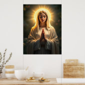 Sprankelende oprechtheid: Maagd Maria Gebed Poster (Keuken)