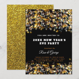 Sprankelende oudejaarsfeest 20XX Gold Glitter Kaart