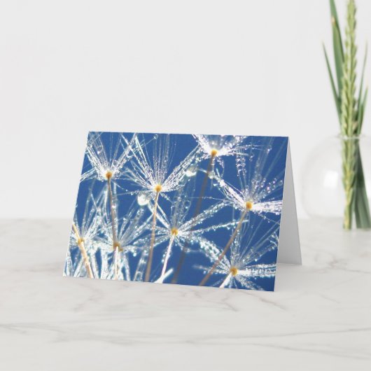 Sprankelende paardenbloem met dauw Poëzie van Natu Kaart (Voorkant)