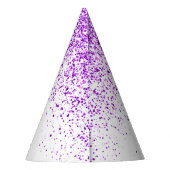 Sprankelende Paarse glitter wit elke leeftijd Verj Feesthoedjes (Achterkant)